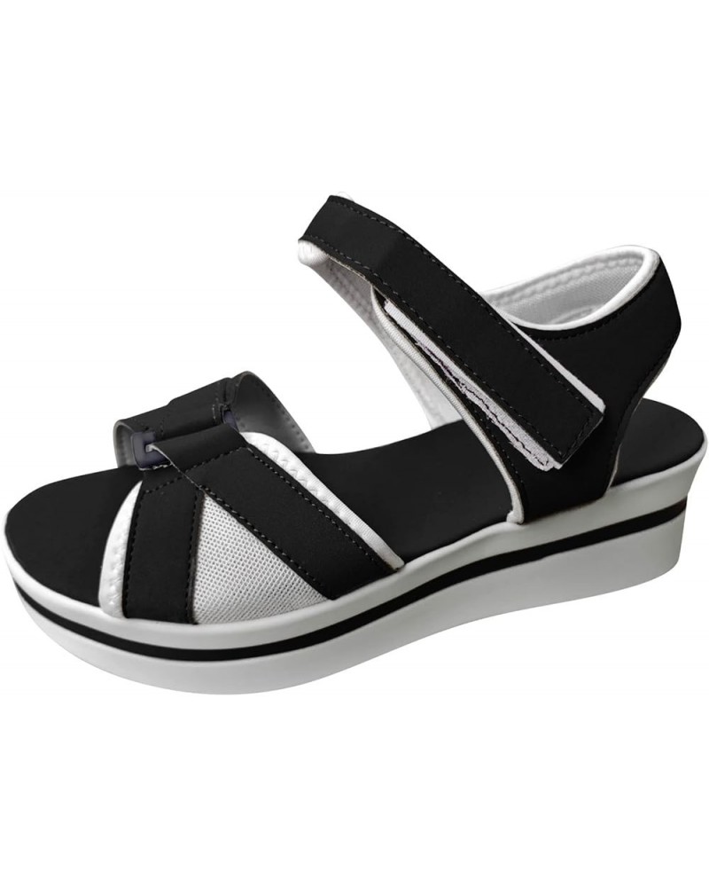 Platform Shoes for Women Sneakers Comfort Slip On Wedges Shoes Platform Sneakers for Women Size 5 Sandals Low Black-a $17.53 ...