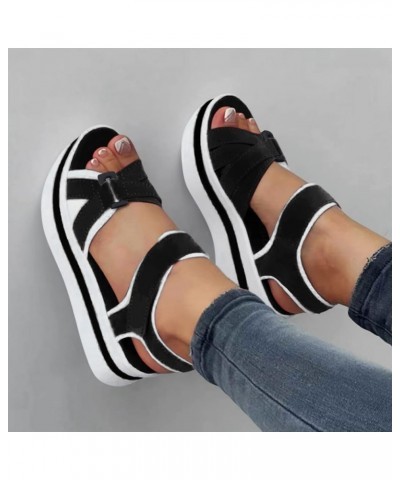 Platform Shoes for Women Sneakers Comfort Slip On Wedges Shoes Platform Sneakers for Women Size 5 Sandals Low Black-a $17.53 ...