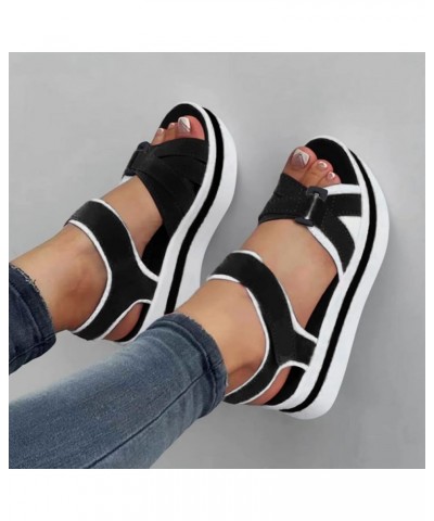 Platform Shoes for Women Sneakers Comfort Slip On Wedges Shoes Platform Sneakers for Women Size 5 Sandals Low Black-a $17.53 ...