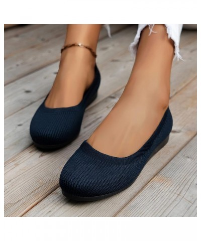 Wedge Sandals for Women Flatform Wedge Casual Sandal Strappy Slip on Sandals Lightweight Breathable Shoes 52-qrcvgj-darkblue-...