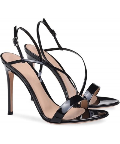 4.72IN Sexy Patent Leather High Heels Fetish Shoes Stiletto Nightclub Pole Dance Wedding Party Prom Sandals Black $30.63 Sandals