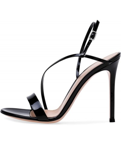 4.72IN Sexy Patent Leather High Heels Fetish Shoes Stiletto Nightclub Pole Dance Wedding Party Prom Sandals Black $30.63 Sandals