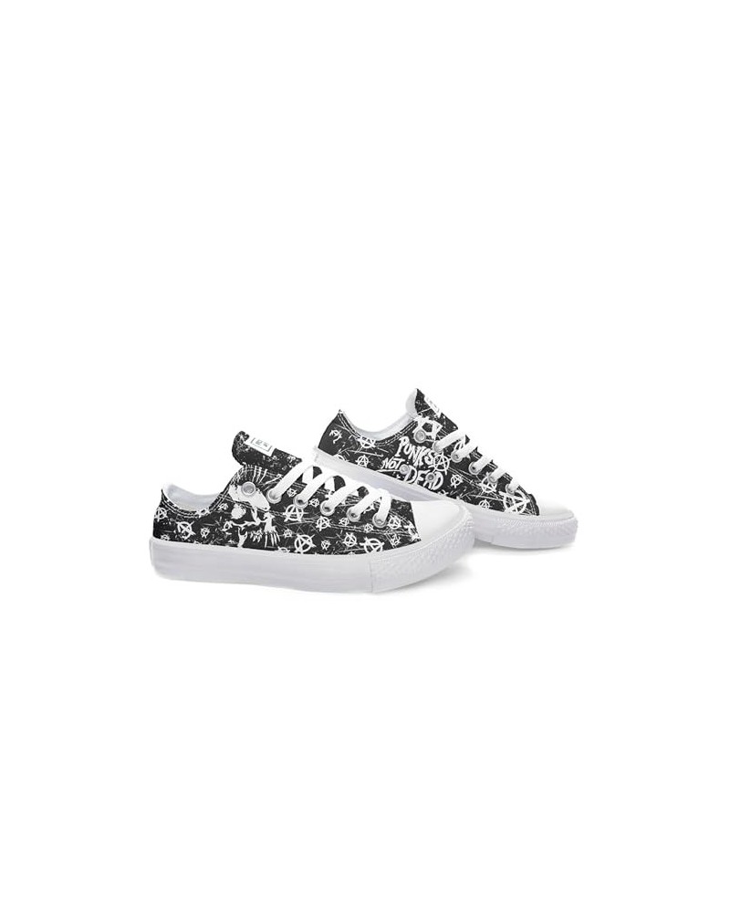 Skull anarchy - Punk is alive Pattern Print Custom Design canvas low top Classic Style Women Fashion Sneakers (10.5) 12 $45.0...