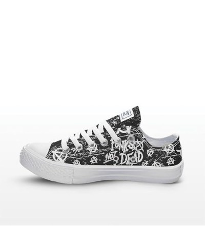 Skull anarchy - Punk is alive Pattern Print Custom Design canvas low top Classic Style Women Fashion Sneakers (10.5) 12 $45.0...