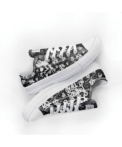 Skull anarchy - Punk is alive Pattern Print Custom Design canvas low top Classic Style Women Fashion Sneakers (10.5) 12 $45.0...