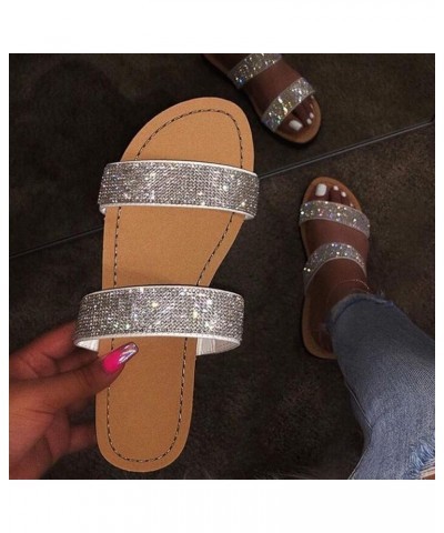 Women Sandal Wedge Platform Sandals Gladiator Flip Flop Bohemian Ankle Strappy Zipper Flat Cute Sandals LS3 Silver $12.99 San...