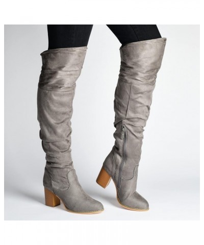 Womens Kaison Zipper Over-The-Knee Boots Extra Wide Calf Wine $9.17 Boots