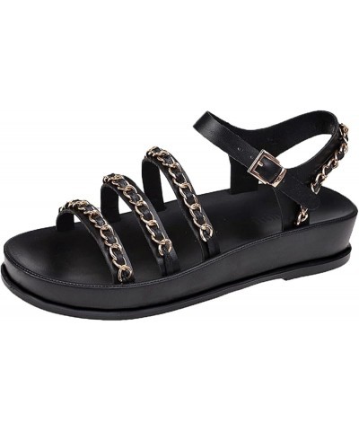 women's flat sandals sandals for girls wedge sandals red chunky heels for women office apparel Z 11-black $15.65 Sandals