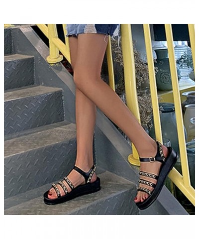 women's flat sandals sandals for girls wedge sandals red chunky heels for women office apparel Z 11-black $15.65 Sandals