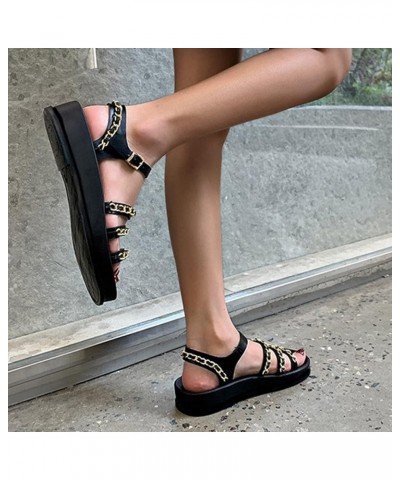 women's flat sandals sandals for girls wedge sandals red chunky heels for women office apparel Z 11-black $15.65 Sandals