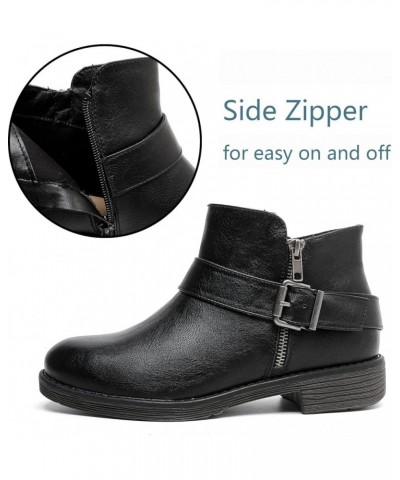 Women's Wide Width Ankle Boots - Black Brown Short Boots Block Low Heel Side Zipper Booties. Blackpu 904 $18.45 Boots