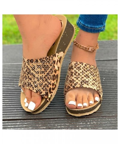 Women Flat Mules Sandals Plantar Fasciitis Thick Sole Summer Ankle Strap Buckle Beach Dressy Thong Buckle Sandals 98-ixpyn-co...