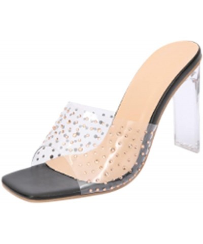 strap sandals for women, Women Sexy Fish Mouth High Heeled Sandals Wear Solid Color High Heeled Slippers Z 03-black $13.36 Sa...