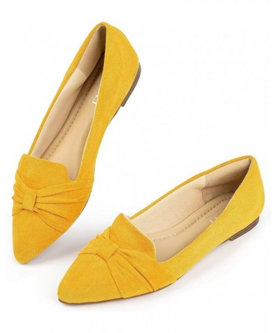 Flat Shoes Women Comfortable Slip on Women's Flats Dress Shoes for Women Mustard Suede $16.34 Flats