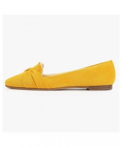 Flat Shoes Women Comfortable Slip on Women's Flats Dress Shoes for Women Mustard Suede $16.34 Flats