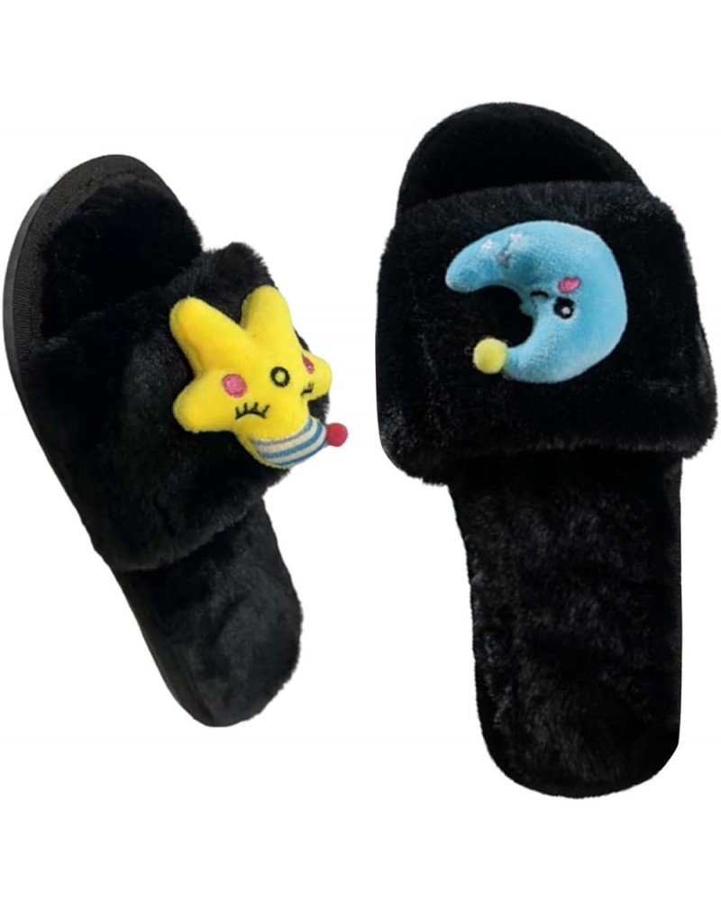 Casual Plush Flat Bottom Women's Slippers Ladies Home Slippers Clashing Color Fashion Soft Robes for Women with Black $9.03 S...