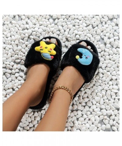 Casual Plush Flat Bottom Women's Slippers Ladies Home Slippers Clashing Color Fashion Soft Robes for Women with Black $9.03 S...