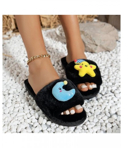 Casual Plush Flat Bottom Women's Slippers Ladies Home Slippers Clashing Color Fashion Soft Robes for Women with Black $9.03 S...