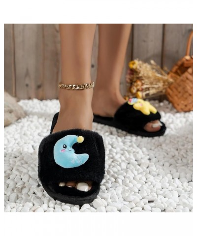 Casual Plush Flat Bottom Women's Slippers Ladies Home Slippers Clashing Color Fashion Soft Robes for Women with Black $9.03 S...