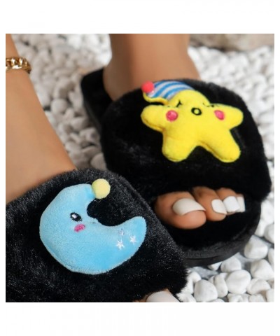 Casual Plush Flat Bottom Women's Slippers Ladies Home Slippers Clashing Color Fashion Soft Robes for Women with Black $9.03 S...