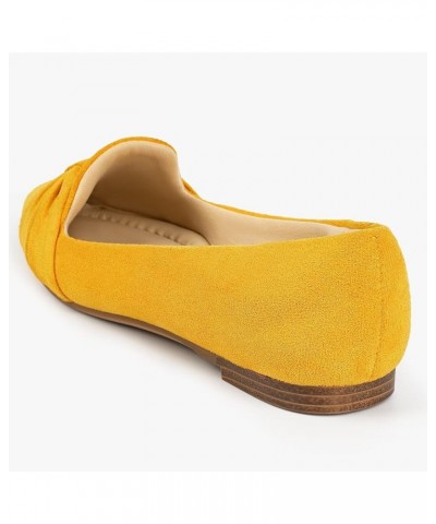 Flat Shoes Women Comfortable Slip on Women's Flats Dress Shoes for Women Mustard Suede $16.34 Flats