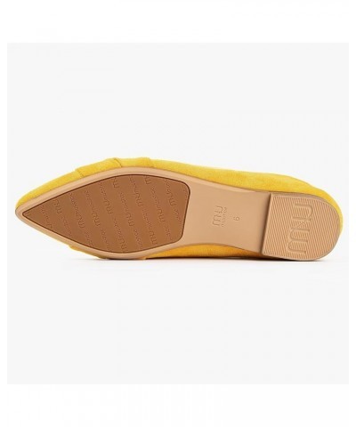 Flat Shoes Women Comfortable Slip on Women's Flats Dress Shoes for Women Mustard Suede $16.34 Flats