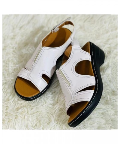 Womens Vintage Hollow Out Buckle Strap Squared Toe Sandals Z 05-white $26.42 Sandals