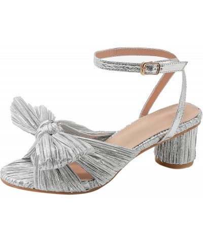 Women Heeled Sandals Size 11 Silver Sandals For Women Heels Sandals Women Beachy Low Heeled Sandals For Women L-silver $14.62...