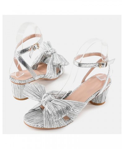 Women Heeled Sandals Size 11 Silver Sandals For Women Heels Sandals Women Beachy Low Heeled Sandals For Women L-silver $14.62...