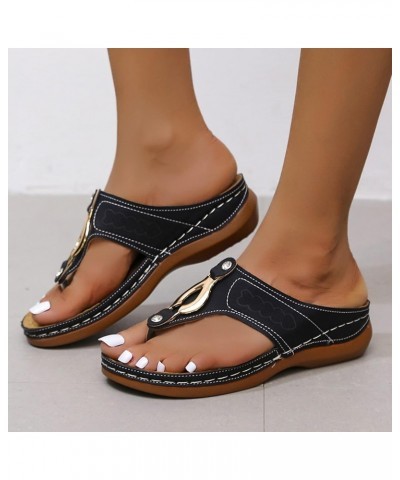 Women Flats Shoes Black Beach Flip Women Flip Flops Beach Sandals For Women Flats Comfortable Size 12 Sandalias Sandals For W...