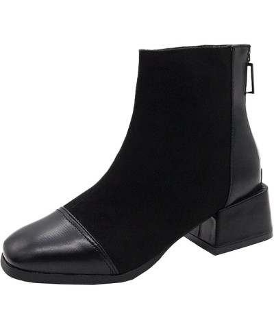 Comfortable Black Ankle Boots for Women Low Heel White Boots for Men Womens Leather Ankle Boots Wide Wide Width Shoes for Wom...