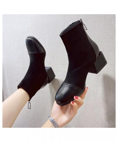 Comfortable Black Ankle Boots for Women Low Heel White Boots for Men Womens Leather Ankle Boots Wide Wide Width Shoes for Wom...