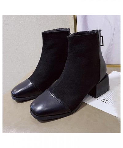 Comfortable Black Ankle Boots for Women Low Heel White Boots for Men Womens Leather Ankle Boots Wide Wide Width Shoes for Wom...