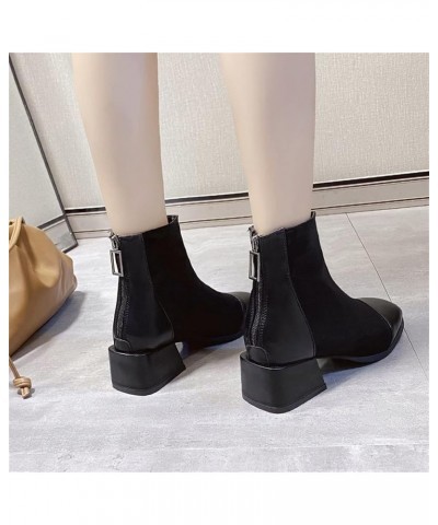 Comfortable Black Ankle Boots for Women Low Heel White Boots for Men Womens Leather Ankle Boots Wide Wide Width Shoes for Wom...