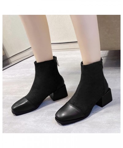 Comfortable Black Ankle Boots for Women Low Heel White Boots for Men Womens Leather Ankle Boots Wide Wide Width Shoes for Wom...