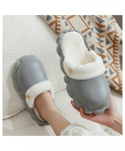 Moccasins Crib Slippers for Women Embellished Winter Couples Plush Soft Bottom Comfortable Cartoon Dinosaur Flat Slippers E-g...