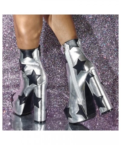 Womens 6IN Extreme High Heel Platform Silver Ankle Boots - Sexy Babes Pole Dance Strip Club Fetish Unisex Drag Queen Show Boo...