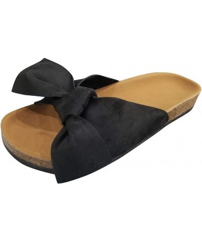 Sandals for Women Flat,Women's 2020 Bow Knot Comfy Platform Sandal Shoes Summer Beach Travel Fashion Slipper Flip Flops Black...