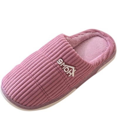 Men Winter Warm House Slippers Stripe Soft Non Slip Fleece Plush Home On Shoes Indoor Womens Slipper Shoes 9 C1-purple $8.95 ...