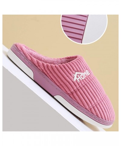 Men Winter Warm House Slippers Stripe Soft Non Slip Fleece Plush Home On Shoes Indoor Womens Slipper Shoes 9 C1-purple $8.95 ...