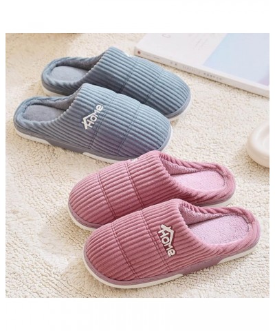 Men Winter Warm House Slippers Stripe Soft Non Slip Fleece Plush Home On Shoes Indoor Womens Slipper Shoes 9 C1-purple $8.95 ...