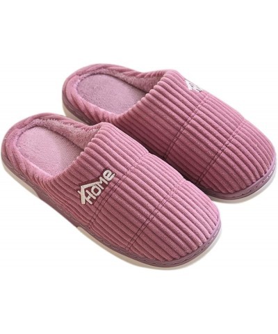 Men Winter Warm House Slippers Stripe Soft Non Slip Fleece Plush Home On Shoes Indoor Womens Slipper Shoes 9 C1-purple $8.95 ...