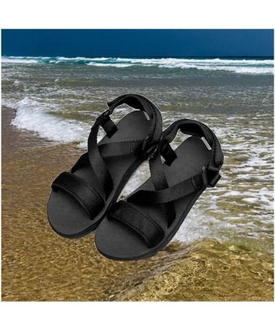 Summer Men Sandals Beach Casual Shoes, Men Flat Sandals Flip-Flops, for Indoor Bathroom Sandals (Color : Gray(Grey), Size : E...