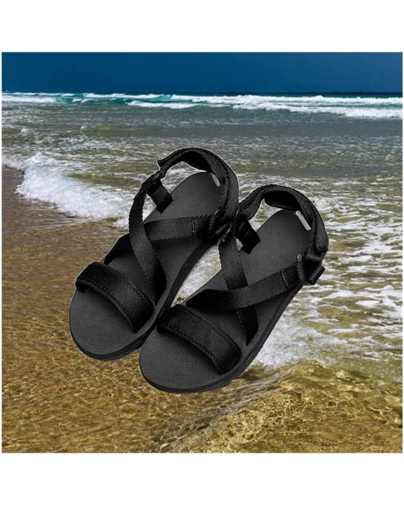 Summer Men Sandals Beach Casual Shoes, Men Flat Sandals Flip-Flops, for Indoor Bathroom Sandals (Color : Gray(Grey), Size : E...