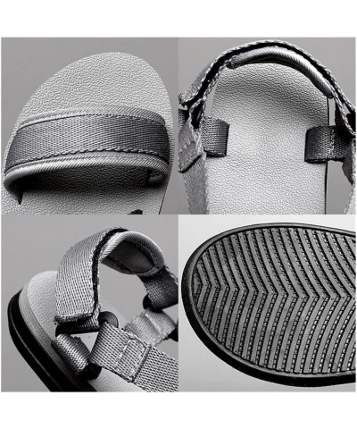 Summer Men Sandals Beach Casual Shoes, Men Flat Sandals Flip-Flops, for Indoor Bathroom Sandals (Color : Gray(Grey), Size : E...