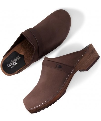 Swedish Handmade Wooden Clog Mule | Malmö Fudge (Dk) $98.55 Mules & Clogs