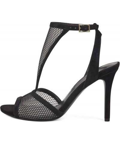 Women Peep Toe High Heels Mesh Sandals T Strap Cutout Open Back Stiletto Dress Pumps Black $45.08 Sandals