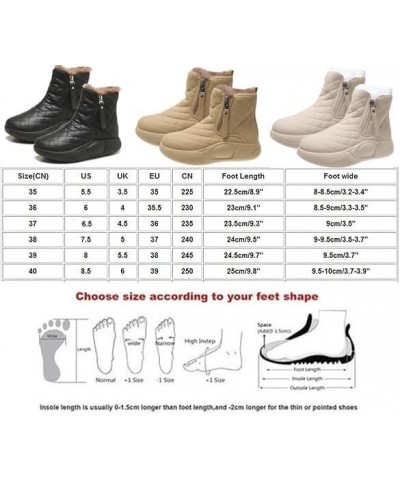 Women's Warm Thick Soled Snow Boots,High Top Platform Anti Slip Ankle Boots,Padded Warm Wearable Side Zip Winter Boot Black $...