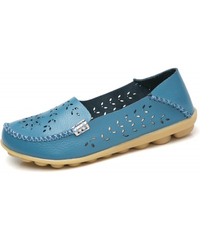 Women's Comfort Walking Boat Shoe Blue(cutout) $15.51 Loafers & Slip-Ons