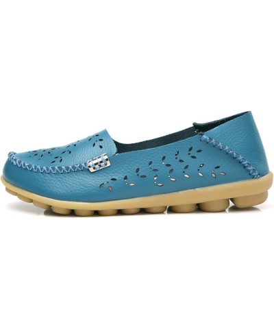 Women's Comfort Walking Boat Shoe Blue(cutout) $15.51 Loafers & Slip-Ons